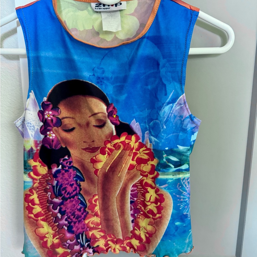 Kids' Vibrant Blue Hawaiian Tank Top